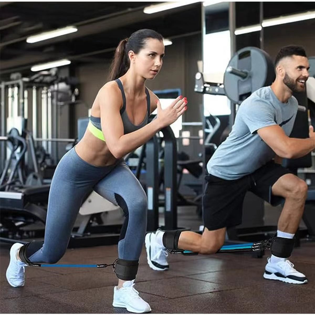 SH Fitness Glute & Leg Resistance Band Set | Adjustable Ankle Strap Training Kit
