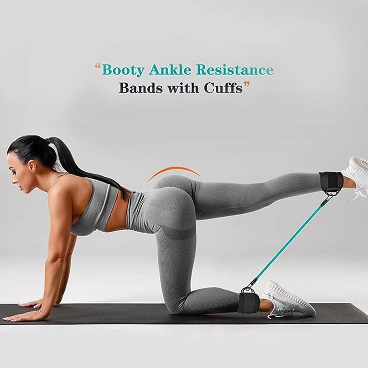 SH Fitness Glute & Leg Resistance Band Set | Adjustable Ankle Strap Training Kit