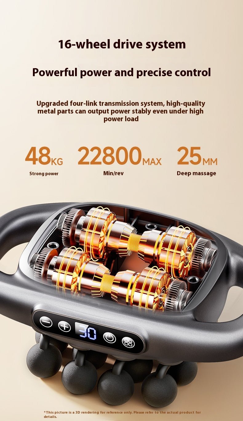 16-Head Deep Tissue Massage Gun | Adjustable Muscle Recovery & Full Body Percussion Massager