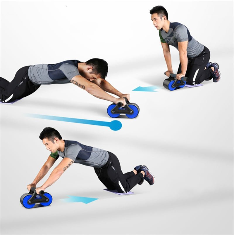 SH Fitness Automatic Rebound Ab Roller | Double Wheel Core Trainer