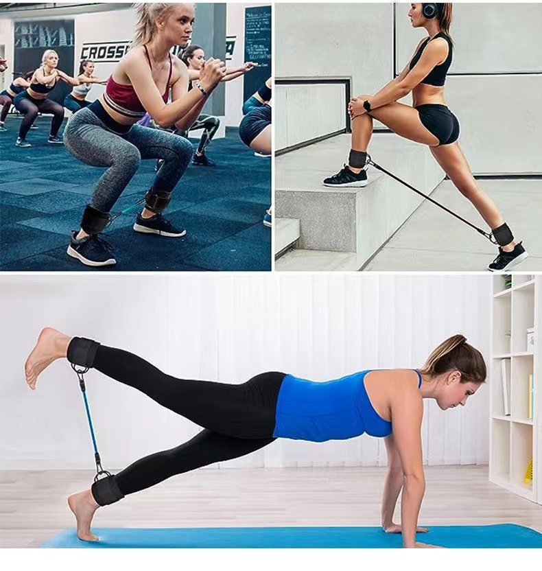 SH Fitness Glute & Leg Resistance Band Set | Adjustable Ankle Strap Training Kit